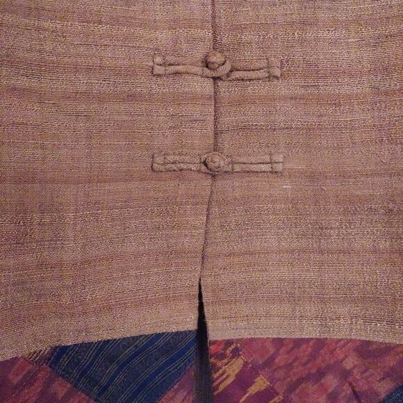 Classic Lanna Thai 100% Raw Silk Button Up Shirt Tunic - Picture 3 of 7